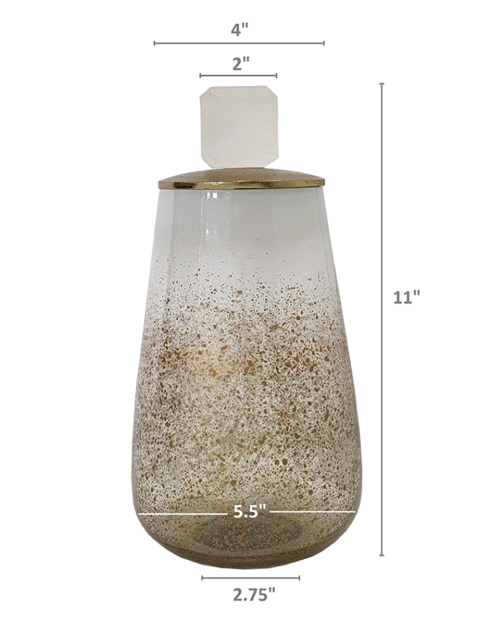 Gold Lidded Glass Jar, Large