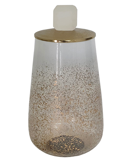 Gold Lidded Glass Jar, Large