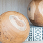 Decorative Teak Balls, Set of 3