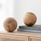 Decorative Teak Balls, Set of 3