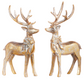 7" Aged Gold Deer with Bow Ornament (Various Styles)