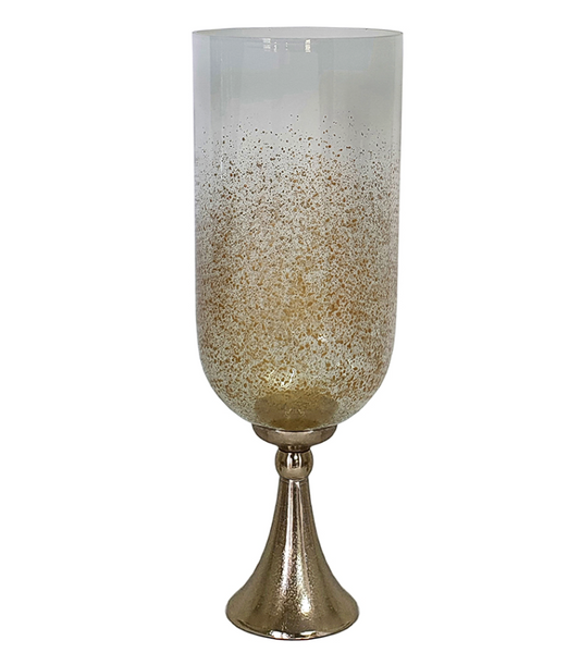 Gold Glass Vase with Aluminum Base, Small