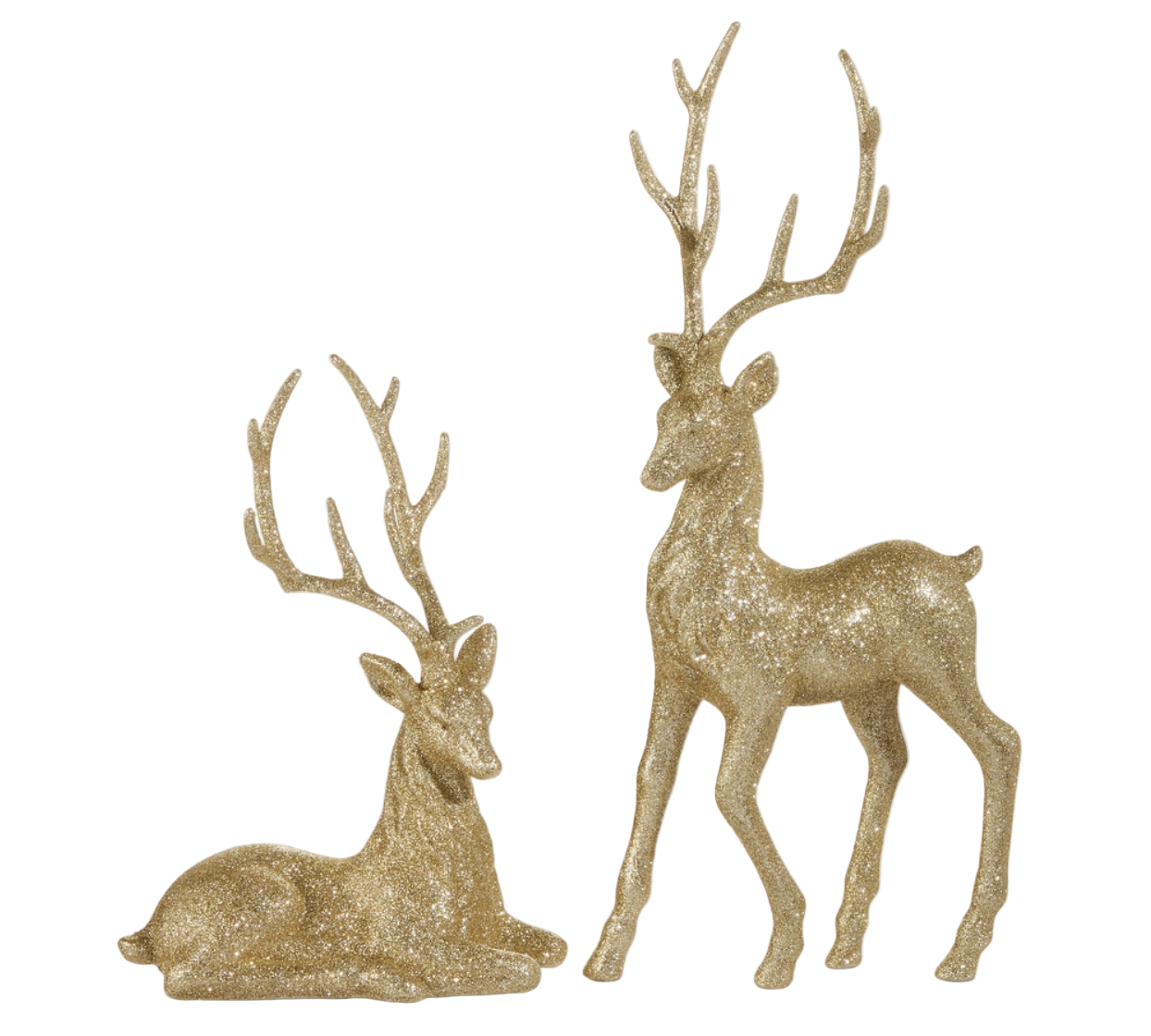 21" Champagne Glittered Deer (Various Styles)