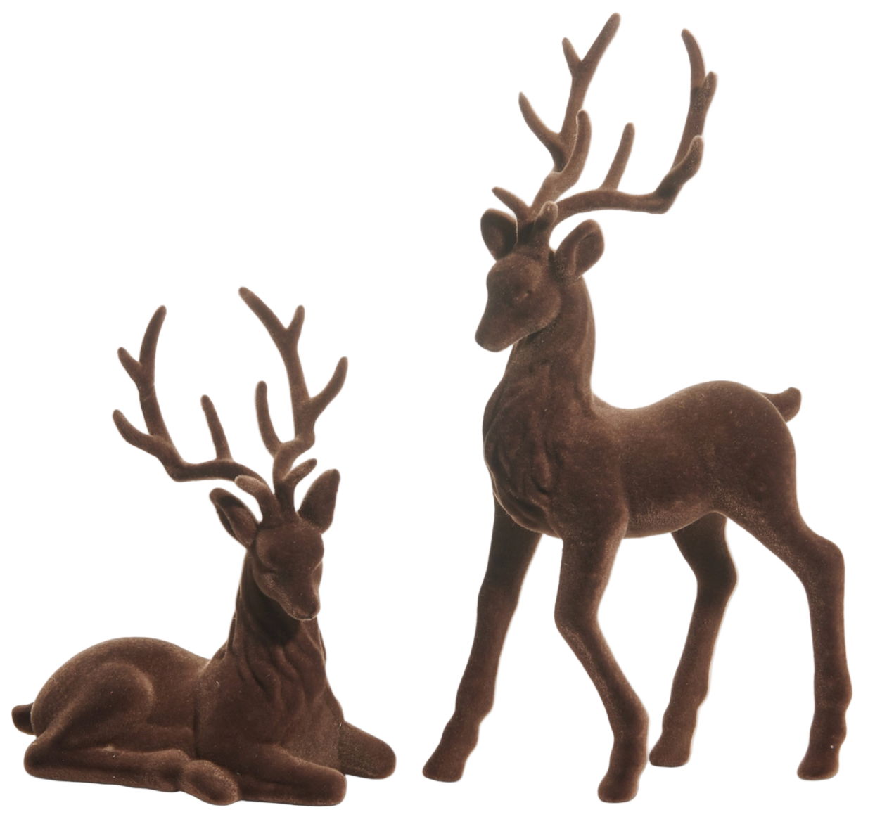 15" Brown Flocked Deer (Various Styles)