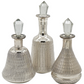 Silver Glass Bottles, Set of 3