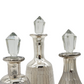 Silver Glass Bottles, Set of 3