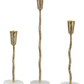 Gold Iron w/ Marble Base Candleholders, Set of 3