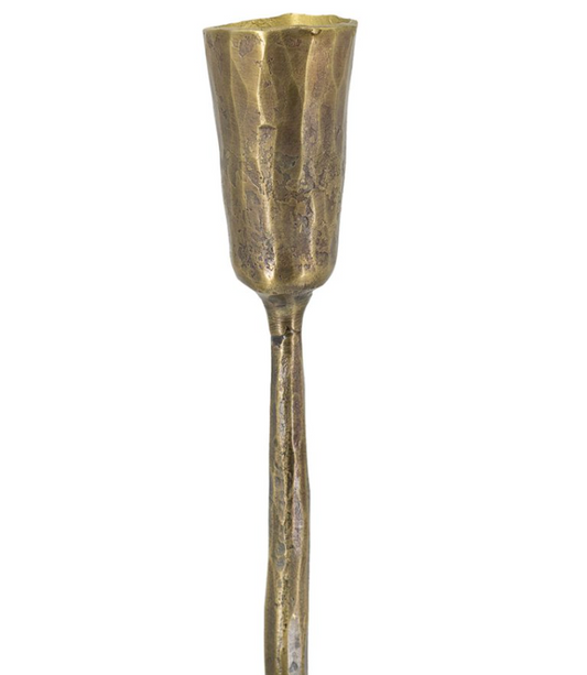 Gold Iron w/ Marble Base Candleholders, Set of 3