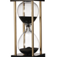15 Minute Black & Gold Hourglass w/ Black Sand