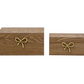 Decorative Wood Boxes w/ Gold Bow Handle, Set of 2