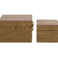 Decorative Wood Boxes w/ Gold Bow Handle, Set of 2