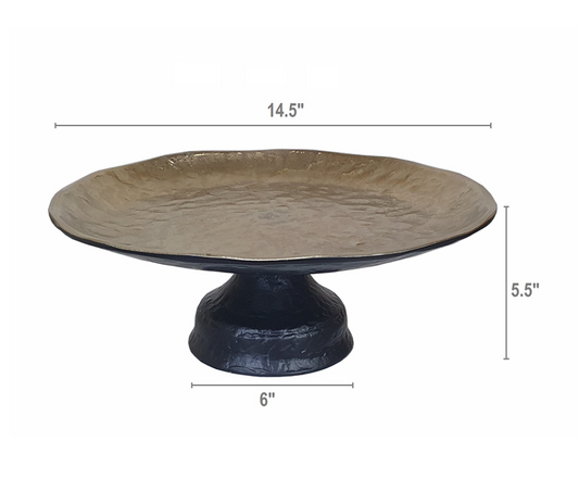 Black and Gold Pedestal Tray