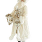 36" Santa in White Coat Holding Wreath