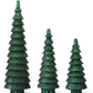 Set of 3 Green Glass Tiered Trees