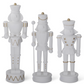 Set of 3 White Resin Nutcrackers