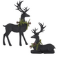 Matte Black Modern Deer w/ Pine Wreaths (Various Styles)