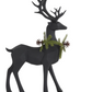 Matte Black Modern Deer w/ Pine Wreaths (Various Styles)