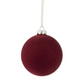5" Glass Burgundy Velvet Round Ornament