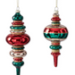 Red Gold Green Glass Finial Ornaments (Various Styles)
