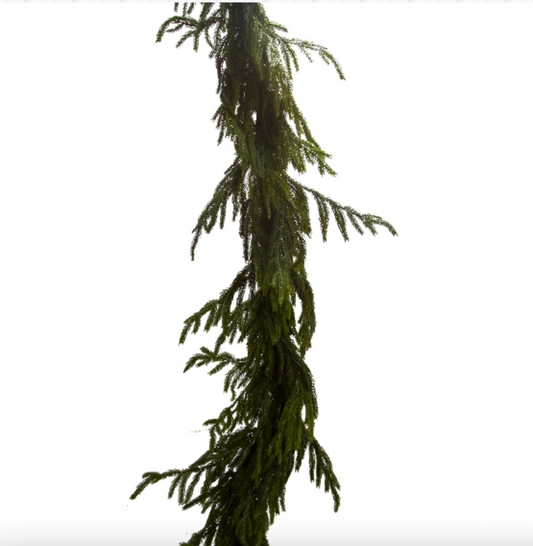 6' REAL TOUCH Lightly Iced Fir Pine Garland