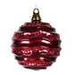 6" Burgundy Wave Ball Ornament with Glitter