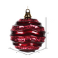 6" Burgundy Wave Ball Ornament with Glitter