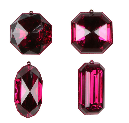 4-5" Burgundy Jewel Ornament (Various Styles)