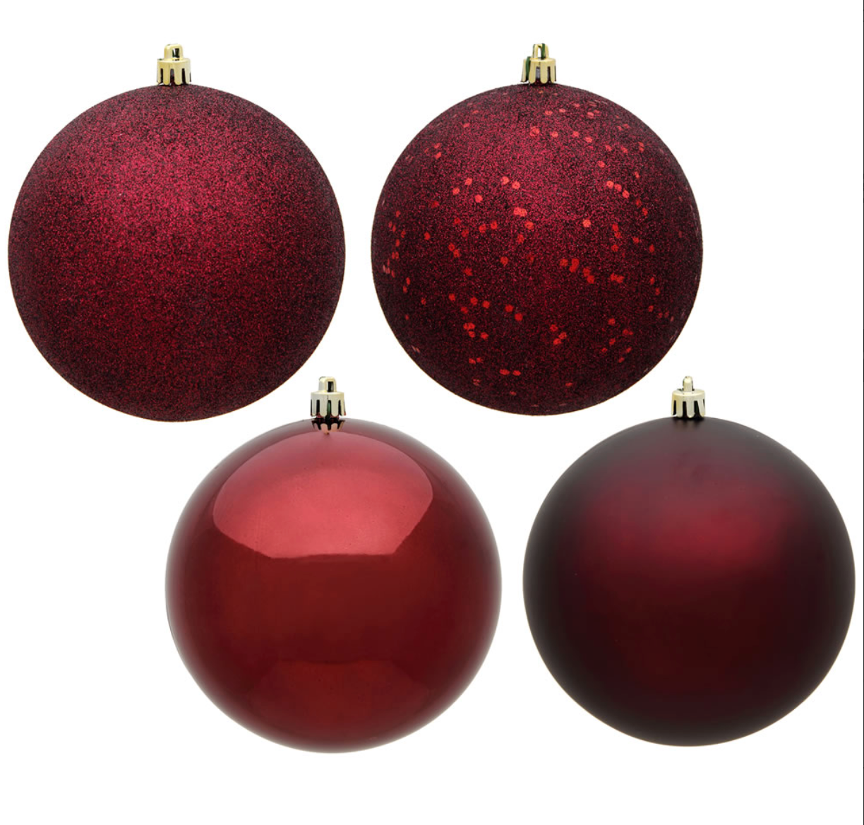 6" Burgundy Ball Ornament (Various Styles)