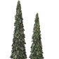 Glittered Green Resin Holly Leaf Trees (Various Sizes)