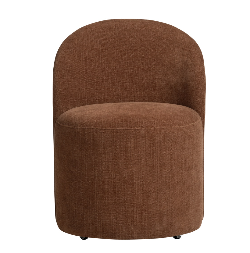 Fairfield Rolling Dining Chair, Rust