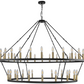57" Black and Gold 2-Tier Wagon Wheel Chandelier