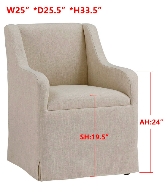 Barber Dining Chair, Putty