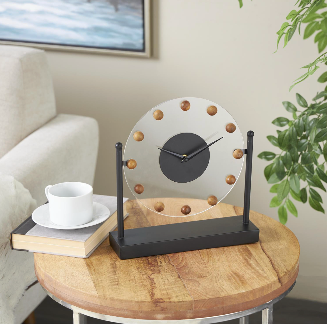 Black Arcylic Table Clock