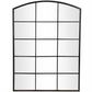 Black Metal Arched Windowpane Mirror, Tall