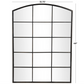 Black Metal Arched Windowpane Mirror, Tall