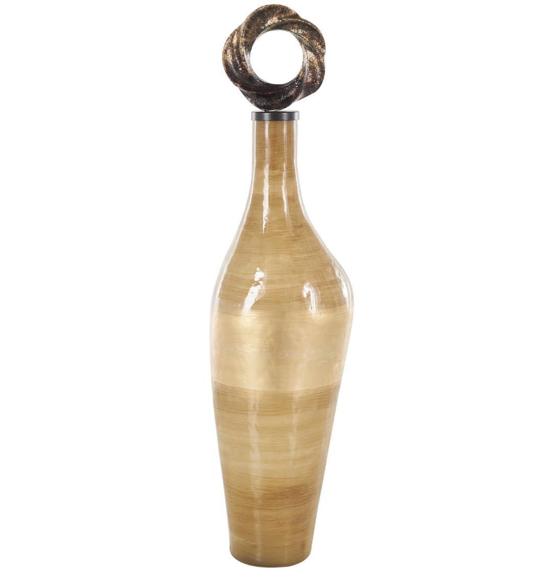 Glass Ombre Decorative Jar with Bronze Ring Top (Various Styles)