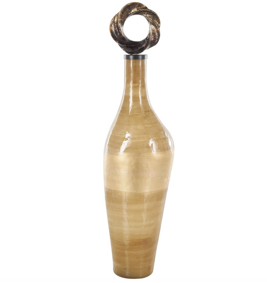 Glass Ombre Decorative Jar with Bronze Ring Top (Various Styles)