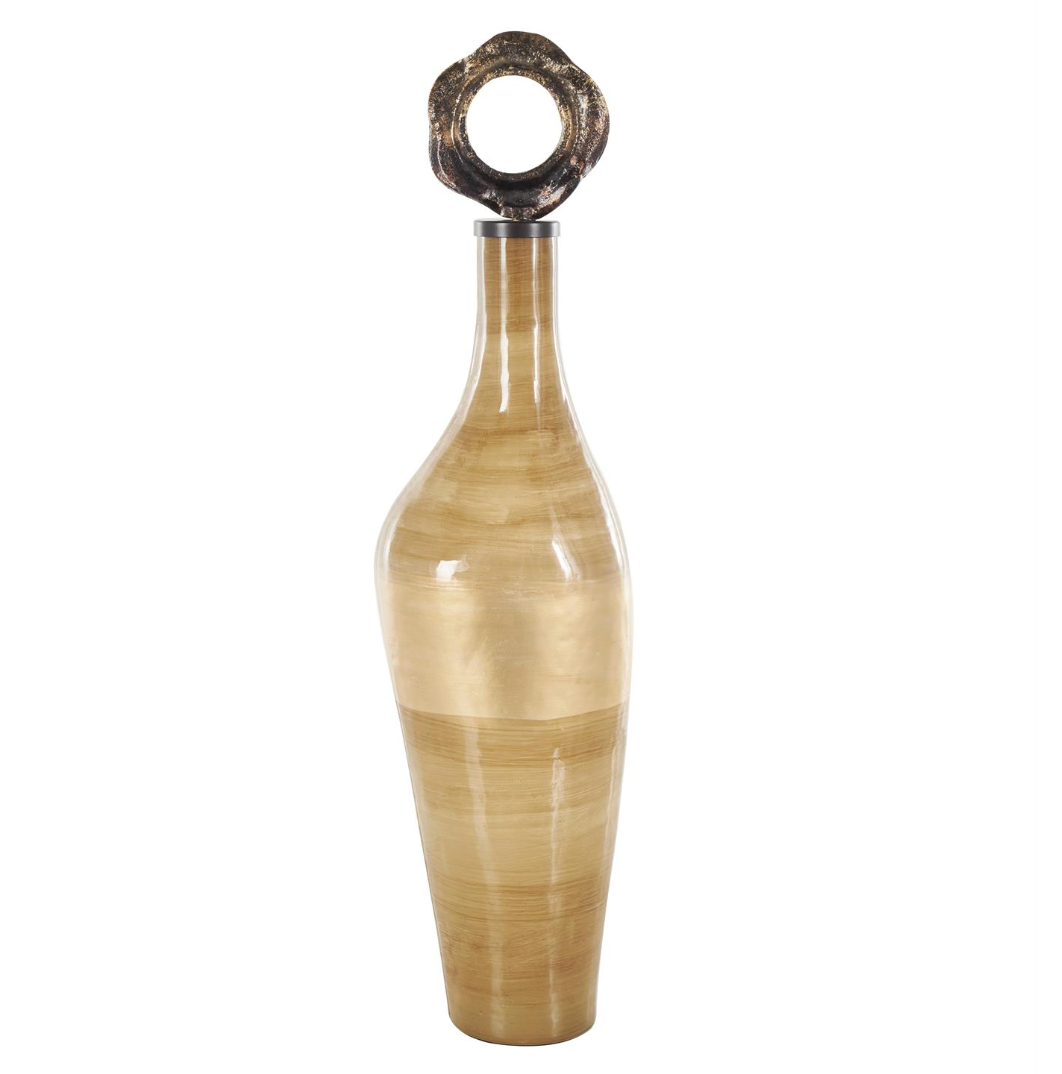 Glass Ombre Decorative Jar with Bronze Ring Top (Various Styles)