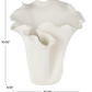 White Abstract Vase w/ Wavy Rim, Short