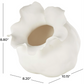 White Abstract Floral Vase w/ Wavy Rim