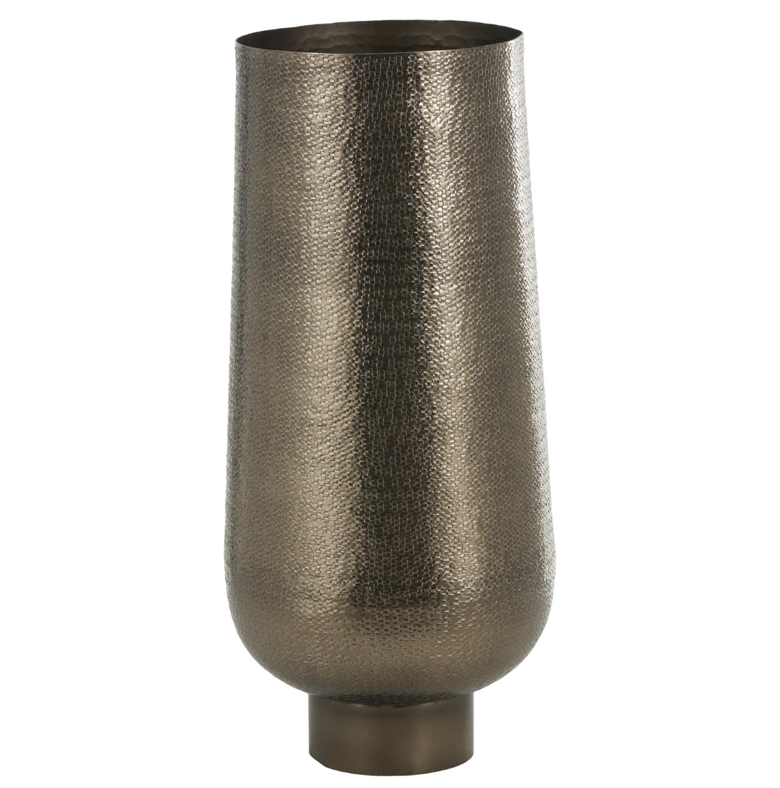 Brass Metal Textured Floor Vase with Elevated Base (Various Sizes)