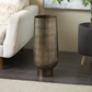 Brass Metal Textured Floor Vase with Elevated Base (Various Sizes)