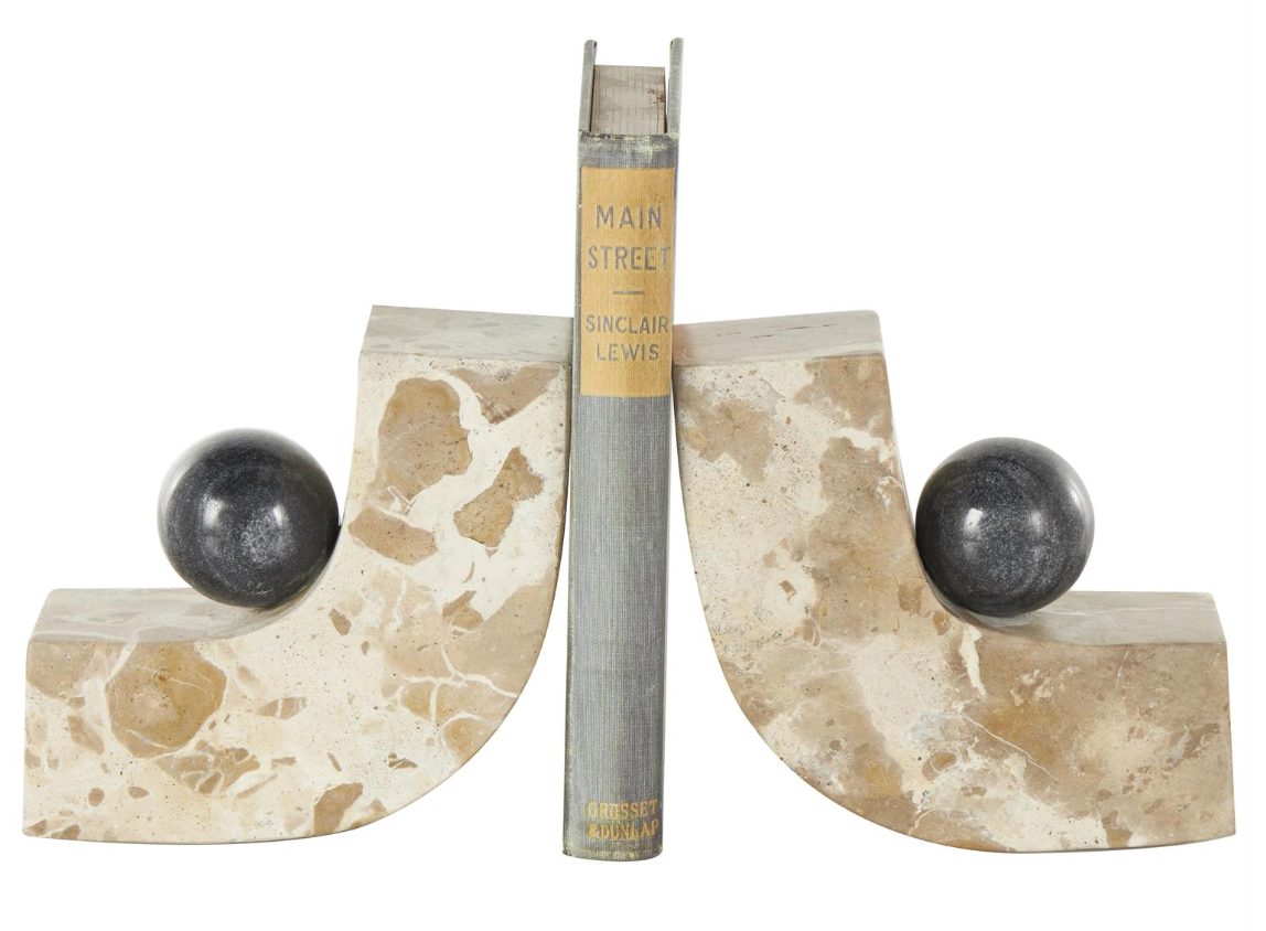 Marble Geometric Bookends