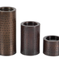 Bronze Hammered Pillar Candleholders, Set of 3
