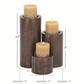 Bronze Hammered Pillar Candleholders, Set of 3