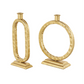 Gold Hammered Tapered Candleholders, Set of 2