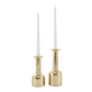 Gold Metal Tapered Candleholders, Set of 2