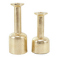 Gold Metal Tapered Candleholders, Set of 2
