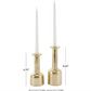 Gold Metal Tapered Candleholders, Set of 2