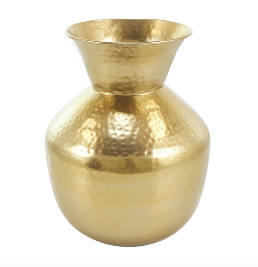 Gold Hammered Metal Vase